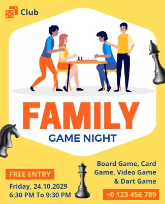 Family Game Night Event Flyer Template