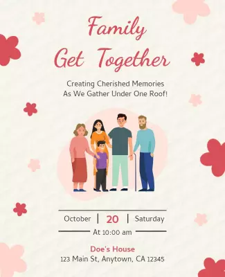 Family Get Together Gathering Flyer Template