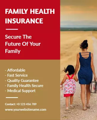 Family Health Insurance Promotion Flyer Template