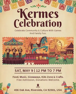 Family Kermes Celebration Event Flyer Template