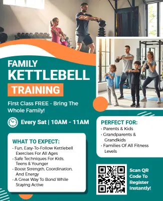 Family Kettlebell Training Workout Flyer Template