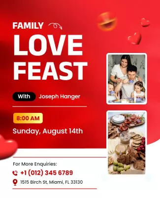 Family Love Feast Event Flyer Template