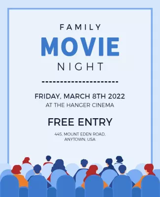 Family Movie Night Event Flyer Template