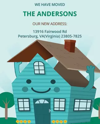 Family Moving Announcement Flyer Template