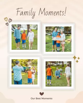 Family Photo Collage Celebration Flyer Template