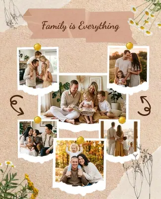 Family Photo Collage Poster Template