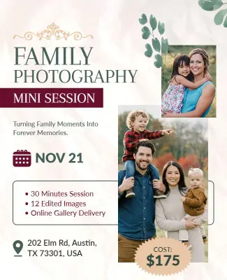 Family Photography Mini Session Flyer Template