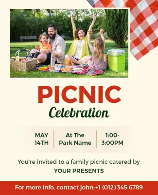Family Picnic Celebration Event Flyer Template