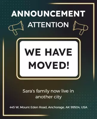 Family Relocation Announcement Flyer Template