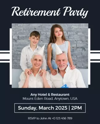 Family Retirement Celebration Event Flyer Template