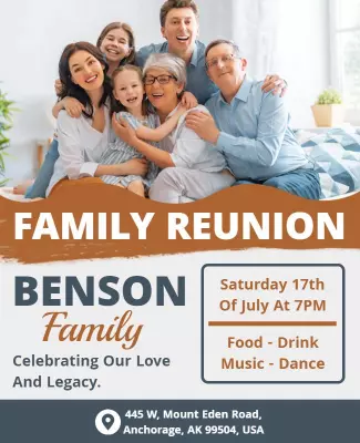 Warm Family Reunion Celebration with Modern Design Flyer Template