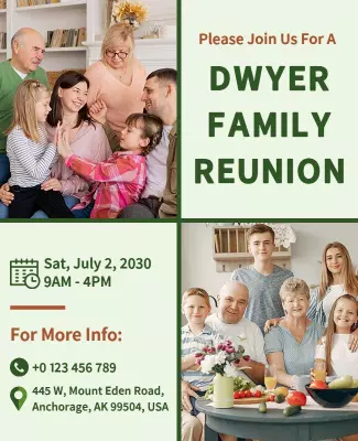Family Reunion Celebration Invitation Flyer Template