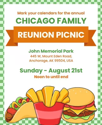 Family Reunion Picnic Invitation Flyer Template