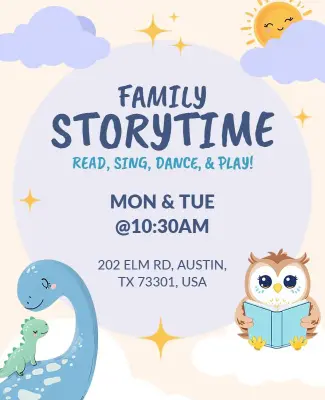 Family Storytime Event Flyer Template