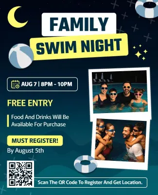 Family Swim Night Event Flyer Template
