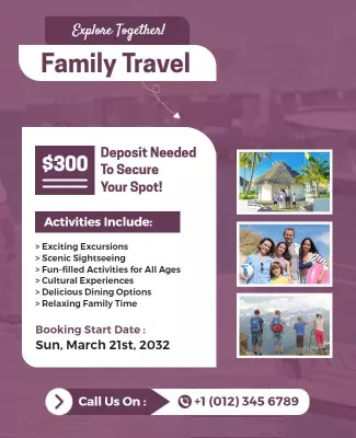 Family Travel Adventure Flyer Template