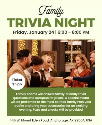 Family Trivia Night Event Flyer Template