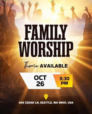 Family Worship Event Flyer Template