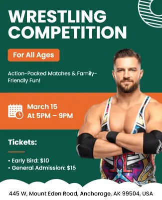 Family Wrestling Competition Event Flyer Template