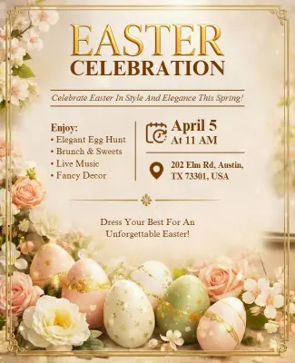 Fancy Decor Easter Celebration Event Flyer Template