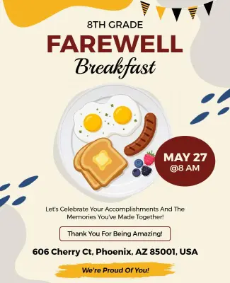 Farewell Breakfast Celebration Flyer Template
