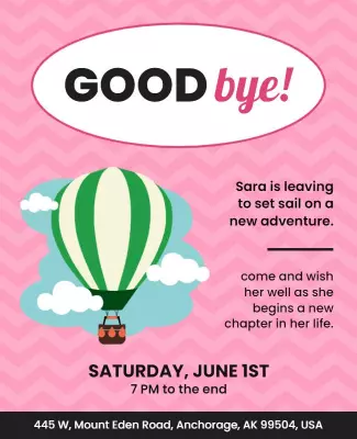 Farewell Party with Balloon Theme Flyer Template