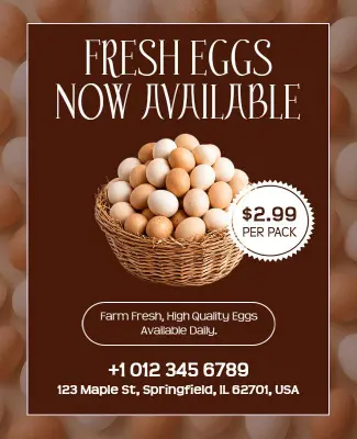 Farm Fresh Eggs Now Available Poster Template
