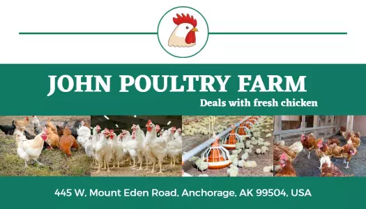 Farm Fresh Green Poultry Business Card Template