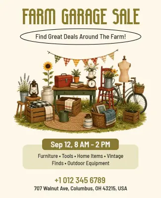 Farm Garage Sale Event Flyer Template