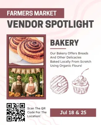 Farmers Market Bakery Vendor Spotlight Flyer Template