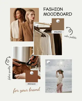 Fashion Brand Moodboard Photo Collage Poster Template