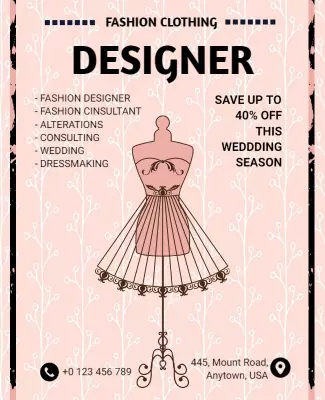 Fashion Clothing Designer Promotion Flyer Template