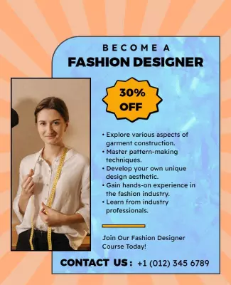 Fashion Design Course Discount Flyer Template
