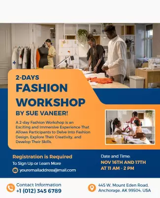 Fashion Design Workshop Event Flyer Template