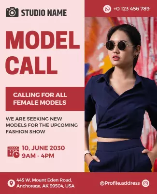 Fashion Model Recruitment Event Flyer Template