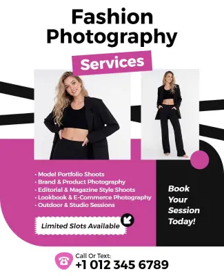 Fashion Photography Services Promotion Flyer Template