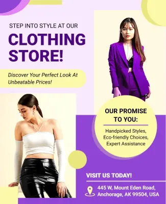 Fashion Retail Clothing Store Promotional Flyer Template