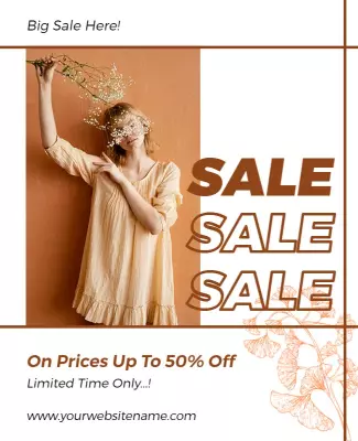Promotional Chic Earthy Tone Seasonal Sales Flyer Template