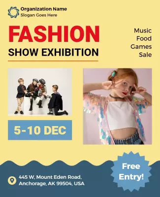 Fashion Show Exhibition with Entertainment Flyer Template