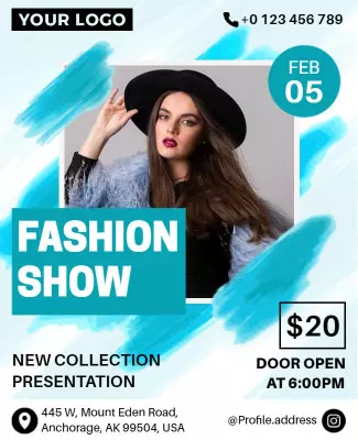 Fashion Show New Collection Presentation Flyer Template