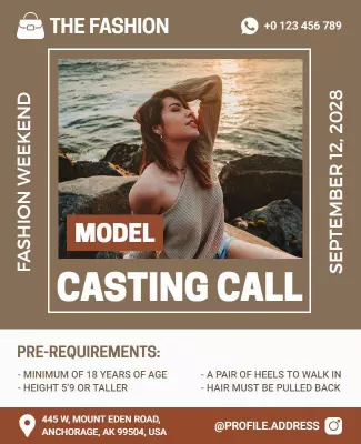 Fashion Weekend Model Casting Call Flyer Template