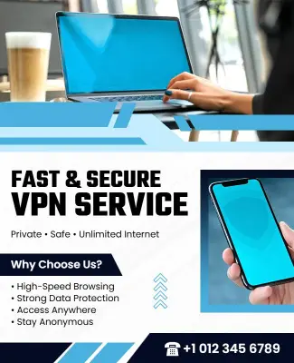 Fast and Secure VPN Service Poster Template