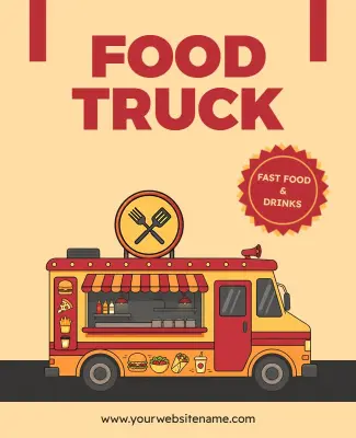 Fast Food Truck Event Poster Template