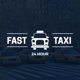 Fast Yellow Taxi Service Available 24 Hours Logo Template