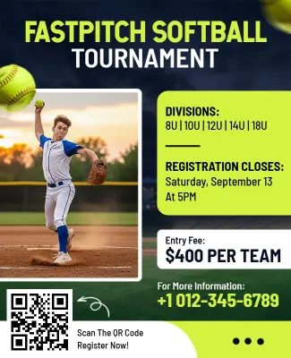 Fastpitch Softball Tournament Registration Flyer Template