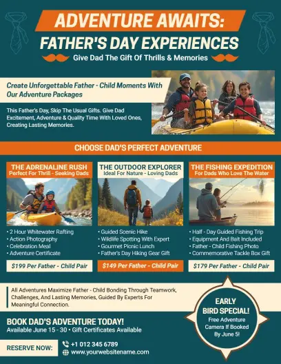 Father's Day Adventure Package Flyer Template
