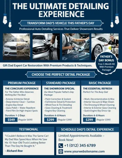 Father's Day Auto Detailing Flyer Template