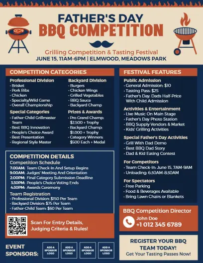 Father's Day BBQ Competition Flyer Template