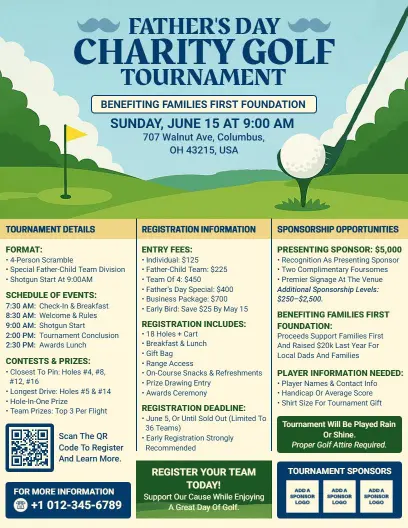 Father's Day Charity Golf Tournament Flyer Template