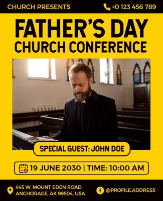 Fathers Day Church Conference Flyer Template